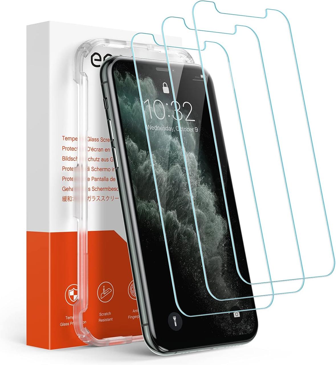 Упаковка Eono із 3 загартованих скла для iPhone 11 Pro, iPhone XS, iPhone X, 0,33 мм