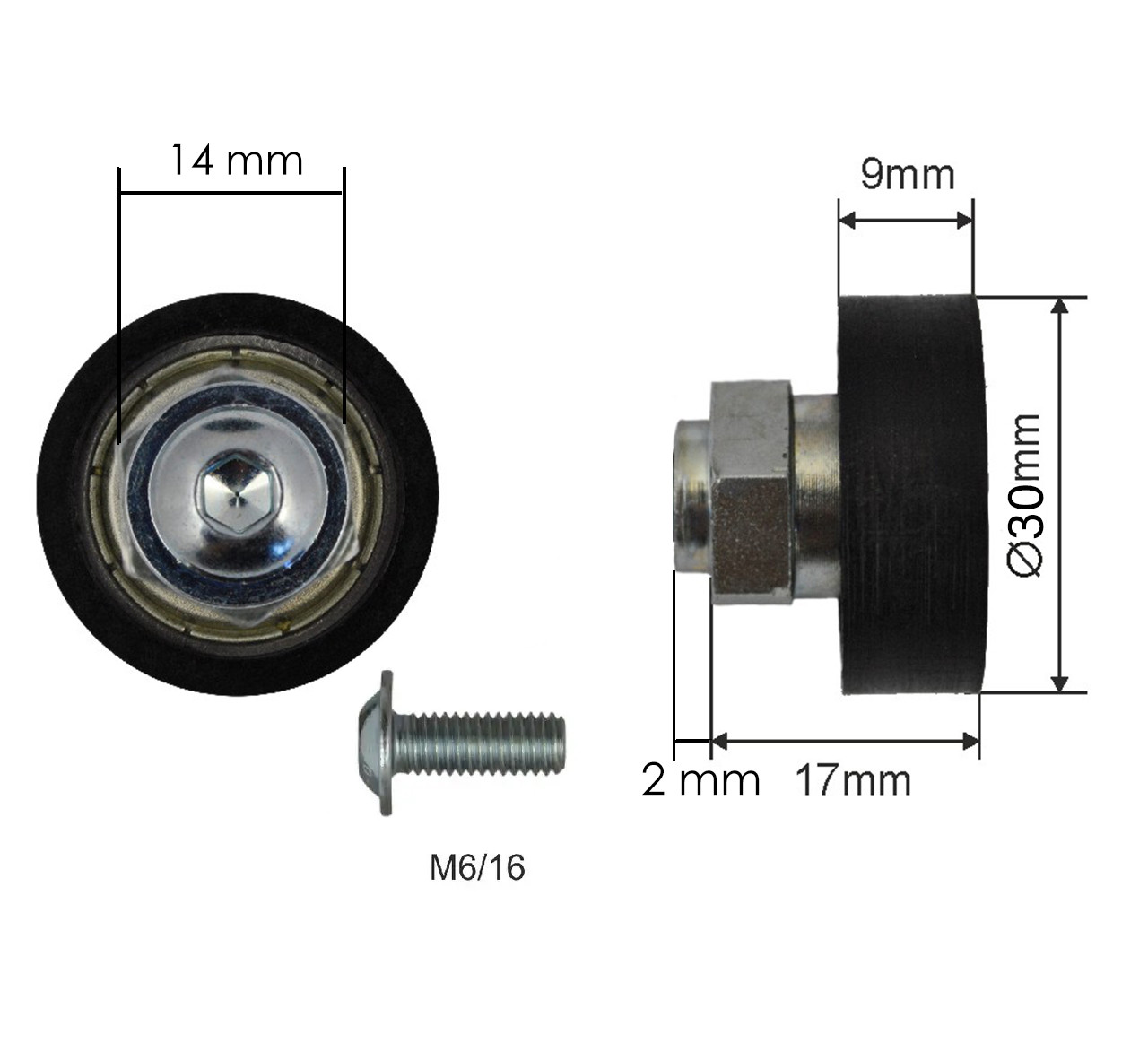 Ролик (каретка) зсувного даху на напівпричіп Schmitz d = 30mm 1804300006