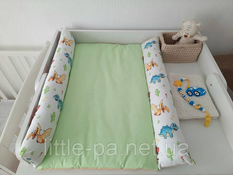 Матрацик на сповивальний комод "Динозаврики", фото 1