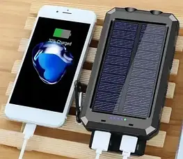 Power Bank Solar 20000 із сонячною панеллю (повер банк), фото 4