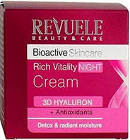 Крем для лица REVUELE Bio Active 3D Hyaluron Skin Care ночной с гиалуроном 50 мл