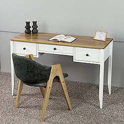 Стіл письмовий "Хюгге" з натурального дерева з дубовою стільницею