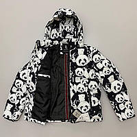 Мужская зимняя куртка Panda черно-белая до -25*С теплая с капюшоном | Пуховик мужской зимний Панда (Bon)