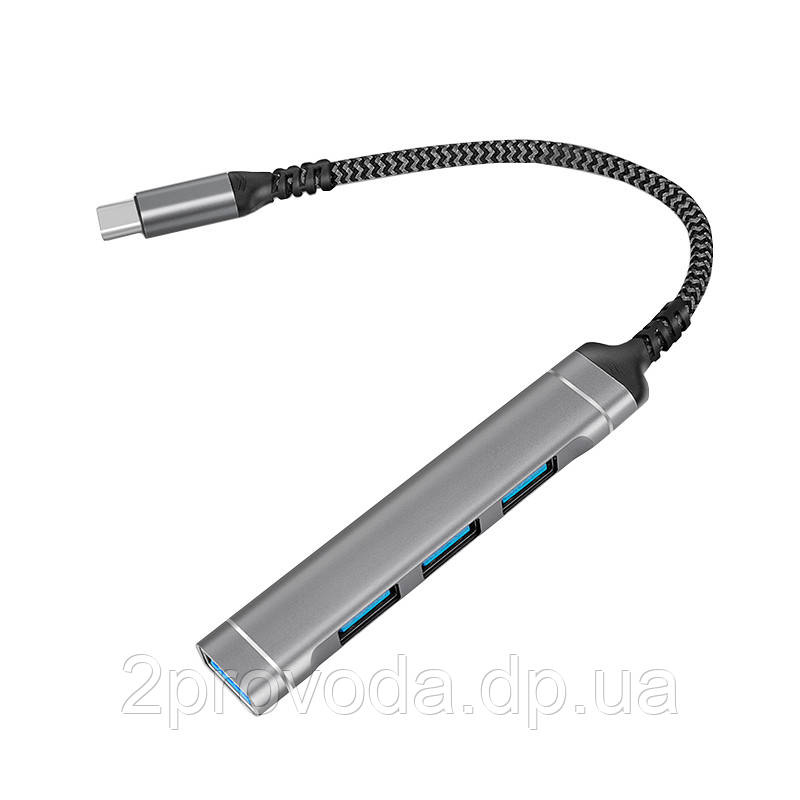 USB Type-c хаб концентратор розгалужувач на 4 порти USB 2.0 та USB 3.0, фото 1