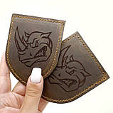 Шкіряний шеврон будь якої форми, на липучці. Ручна робота. Лазерне гравіювання не стирається. Швидка відправка. Зроблено з любов'ю, фото 3