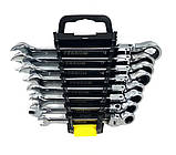 Набір ключів рожково-накидних з тріскачкою Ferrum од. (8-19), фото 3