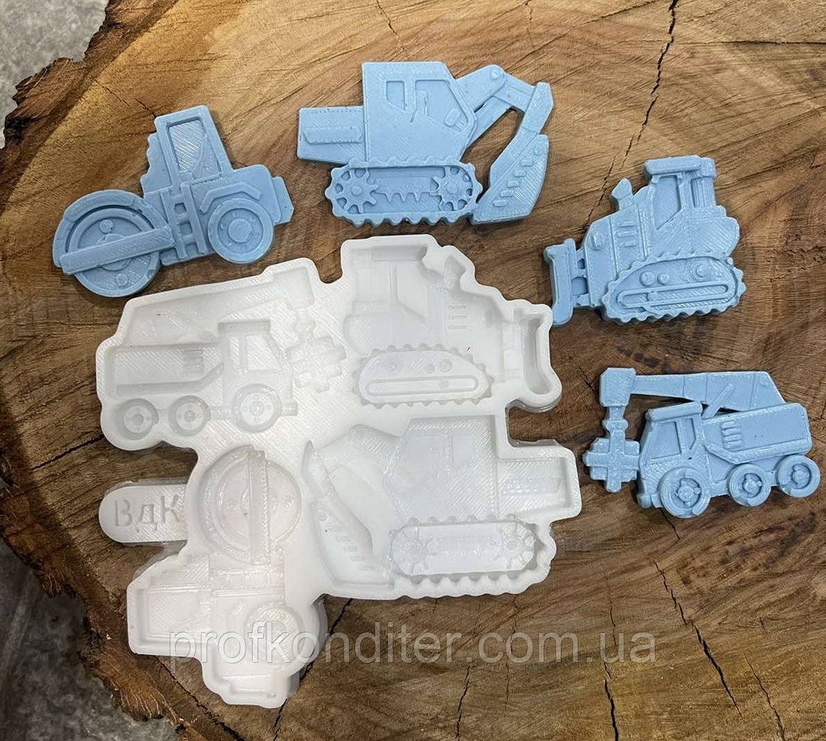 ЕКСКЛЮЗИВ! Силіконовий Молд для шоколаду та мастики "Мiнi будівельна техніка", фото 1