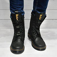 Мужские зимние ботинки, берцы, сапоги в стиле Dr. Martens кожаные черные 40 размер