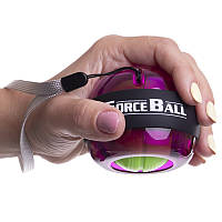 Эспандер кистевой типа PowerBall без стартера, эспендер-тренажер гироскопический для кистей рук Force Ball Фиолетовый