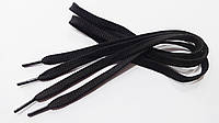 Шнурки плоские 100 см черные 8 мм