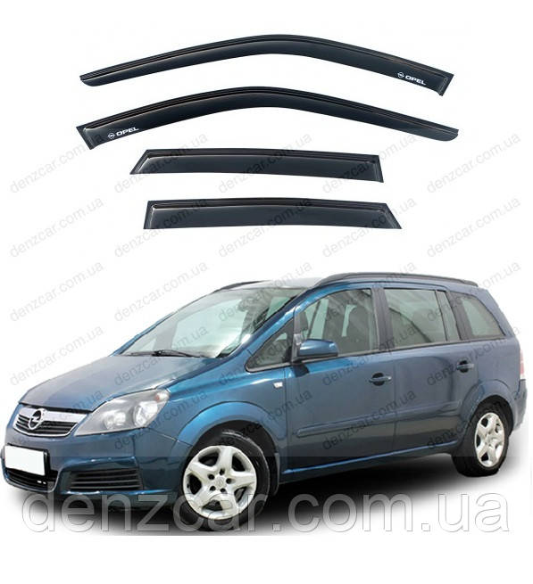 Вітровики Opel Zafira B 2006 (на скотчі)\Дефлектори вікон Опель Зафіра Б, фото 2