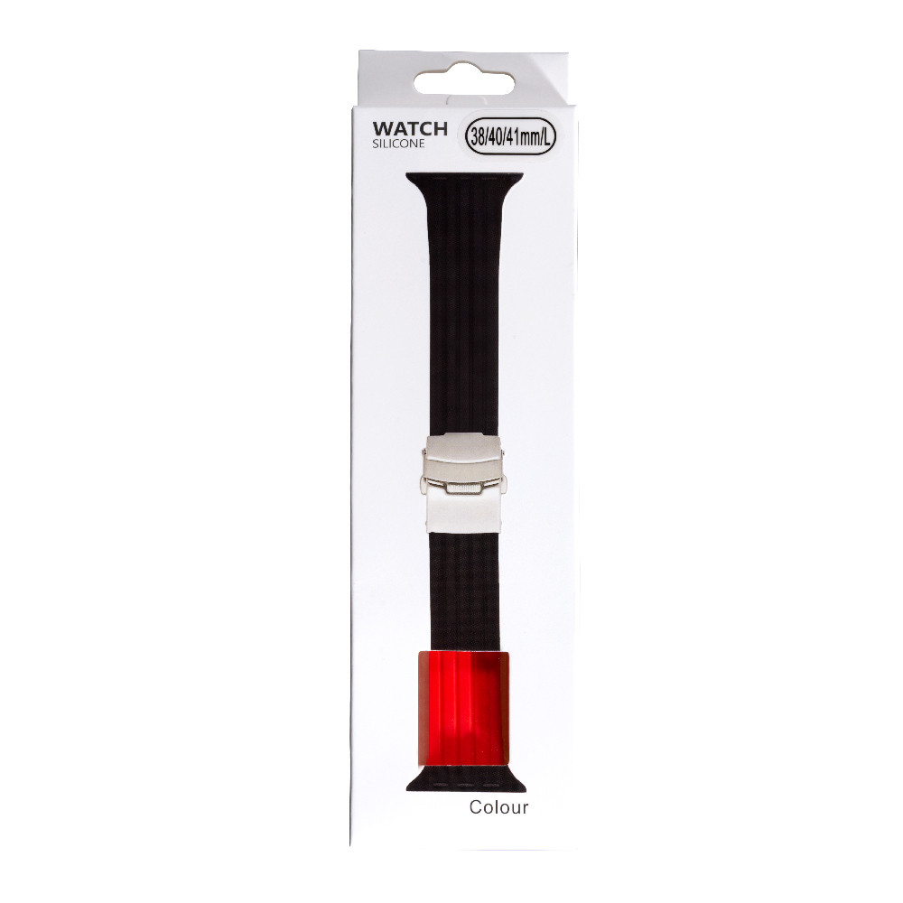Силіконовий чохолремінець and Metal Lock для Apple Watch 38/40/41 mm Red