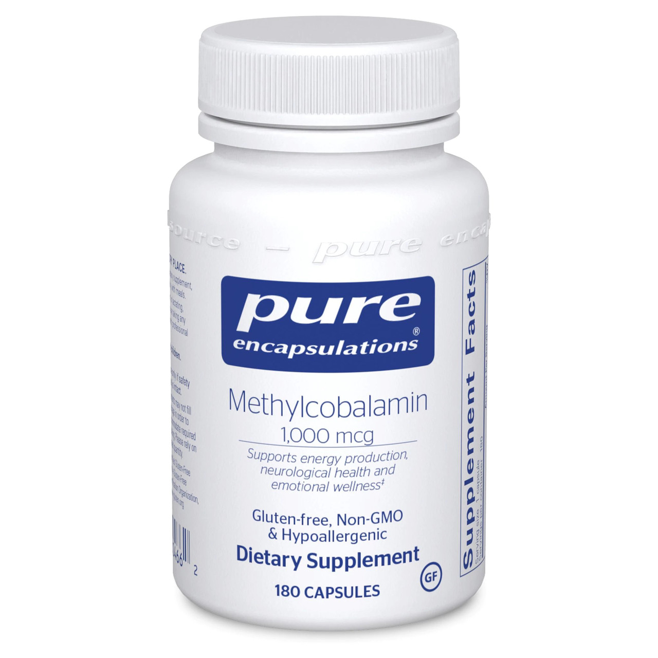 Метилкобаламін 1000 мкг, Methylcobalamin, Pure Encapsulations, 180 капсул BX681