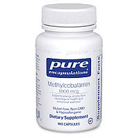 Метилкобаламин 1000 мкг, Methylcobalamin, Pure Encapsulations, 180 капсул