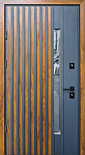 Двері вуличні зі склопакетом, STRAJ Proof, модель Rio-S loft , дуб золотий, замки Mottura DP58-170