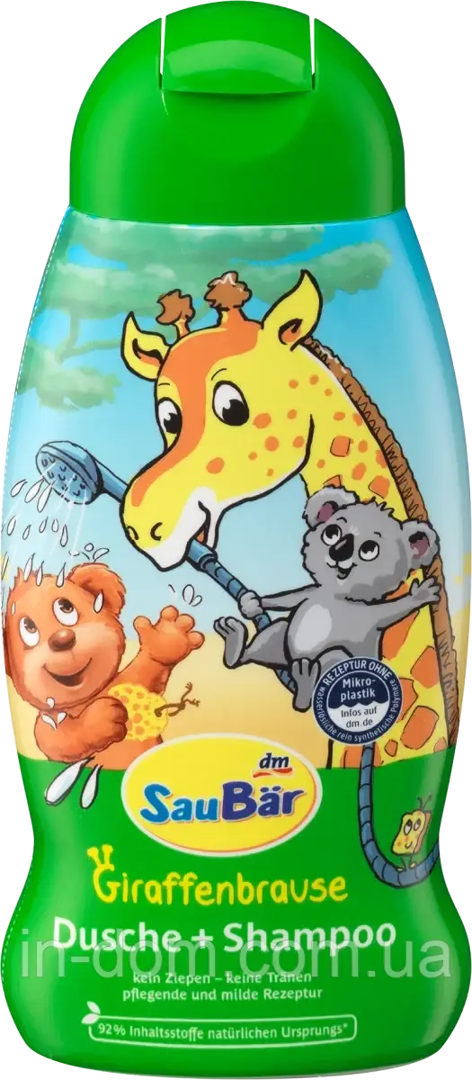 SauBär Giraffenbrause Dusche + Shampoo Дитячий гель для душу та шампунь 250 мл