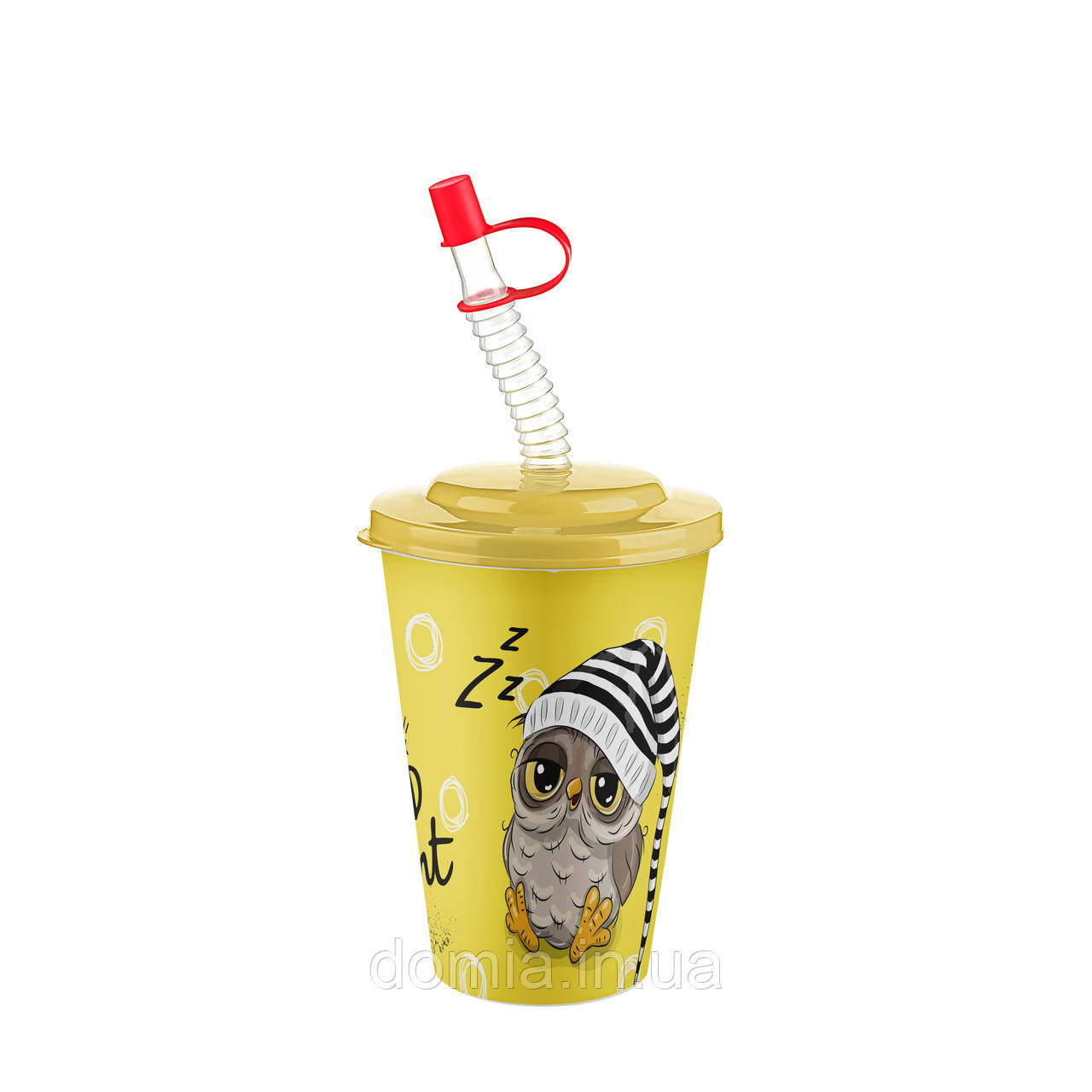 Стакан з трубочкою "Cute" з кришкою (8.8*13 см) 0,4 л. АР-9127, TITIZ Plastik, Туреччина