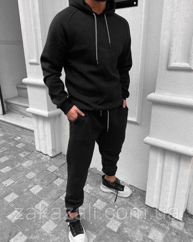 Чоловічий Теплий спортивний костюм із трикотажу на флісі "Rasmus" | Комплект худі + штани з начісом | Норма