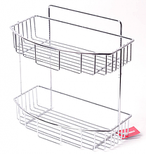 Полиця для ванної кімнати Besser 0282D напівовальна (хромована сталь) 2секції 29*30*13см