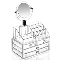 Органайзер для зберігання косметики SUNROZ з дзеркалом для макіяжу (1256)