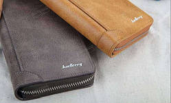 Стильний чоловічий клатч портмоне BAELLERRY замшева версія темно-коричневого кольору