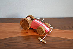 Механічний дерев'яний спортивний SUNROZ болід Рожевий (7127)
