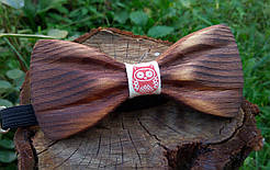 Дерев'яна краватка метелик 3D Сова ручної роботи, серія Зиррикот
