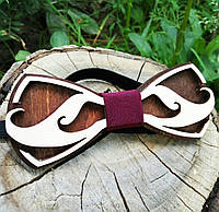 Дерев'яна краватка метелик Вусики ручної роботи, серія Fantasy