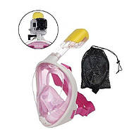 Дайвінг маска Tribord Easybreath Pink для підводного плавання (сноркелинга) c кріпленням для камери GoPro