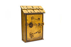 Подарунковий дерев'яний сувенірний набір "Настінна Ключниця Маленька" ручної роботи
