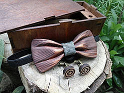 Дерев'яна краватка метелик 3D Джинс ручної роботи, серія Зиррикот