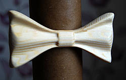 Дерев'яна краватка метелик 3D Альбінос - 3 ручної роботи, серія Зиррикот