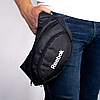 Чоловіча сумка бананка Reebok, Рібок чорна сумка на пояс, фото 3