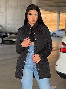 Демісезонна подовжена жіноча куртка чорна (3 кольори) ОМ/-691026