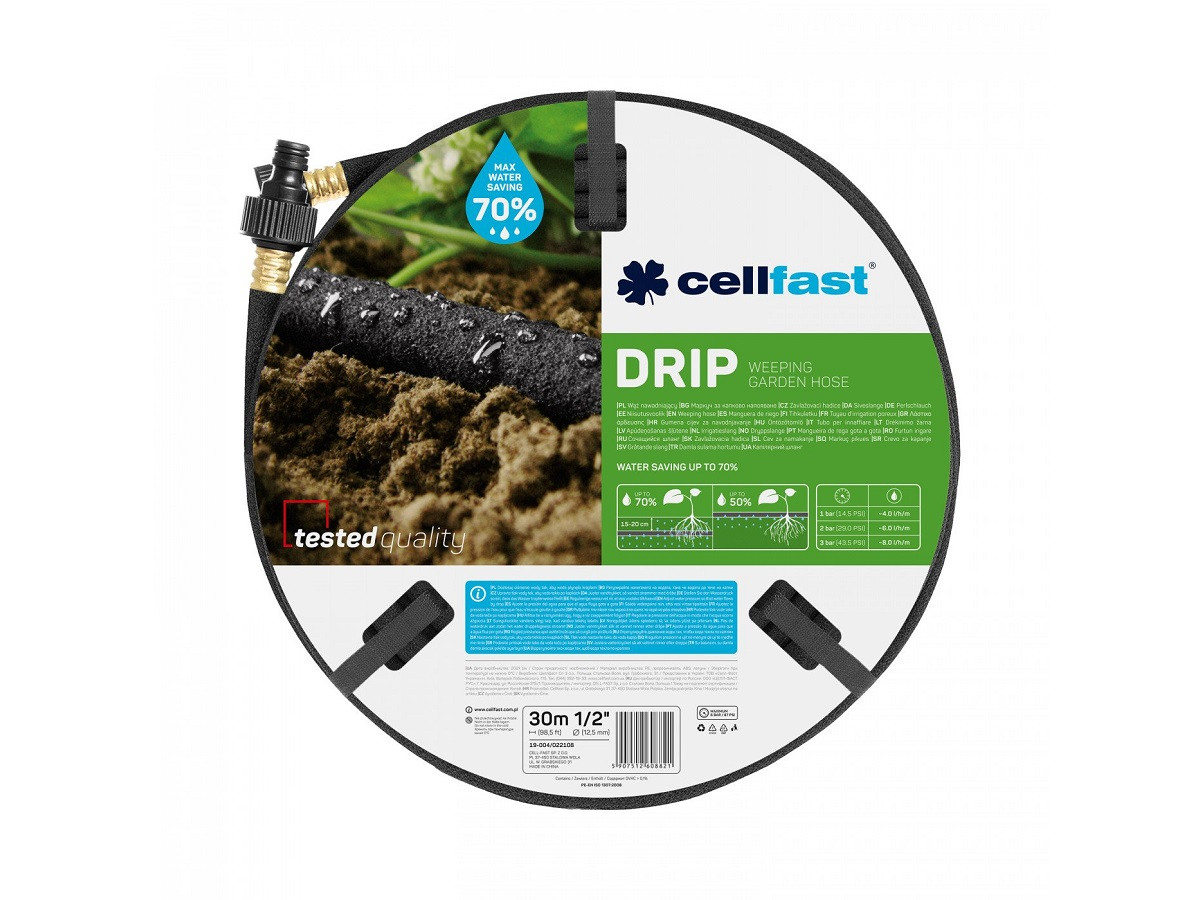 Крапельний шланг Cellfast DRIP 1/2 дюйма 30 м садовий - 19-004