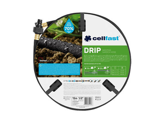 Крапельний шланг Cellfast DRIP 1/2 дюйма 15 м садовий - 19-002, фото 1