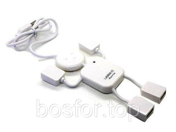 USB хаб 4 порти A007 Людина USB 2.0 для комп'ютера та ноутбука стильний та компактний BF, фото 1