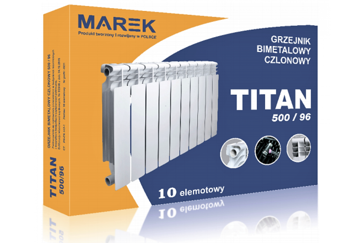 MAREK TITAN біметалевий радіатор 500/96, фото 1
