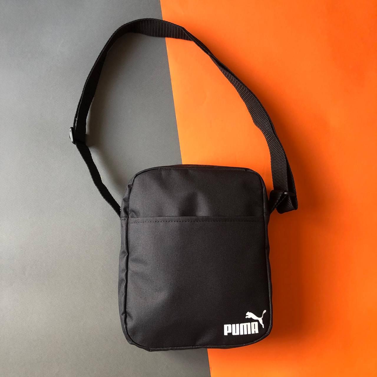 Сумка Puma чорного кольору / Чоловіча спортивна сумка через плече Пума/ Барсетка Puma