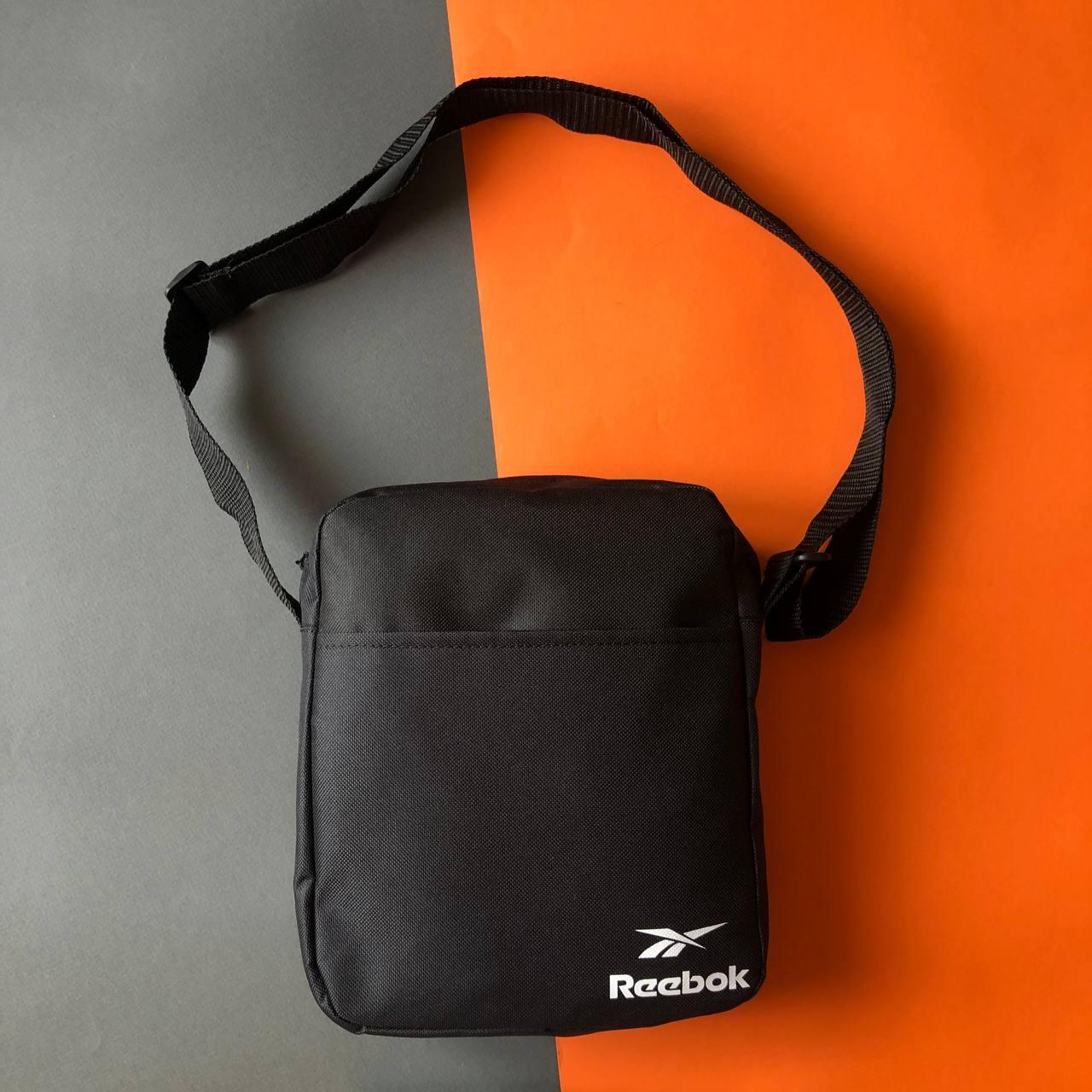 Барсетка Reebok чорного кольору / Чоловіча спортивна сумка через плече Рибок / Барсетка Reebok