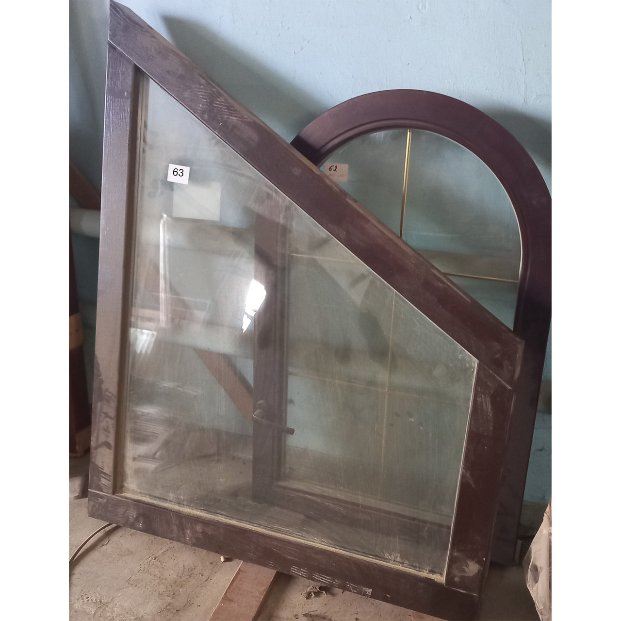 Вікно дубове косокутне глухе 1060х1300, фото 1