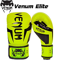 Перчатки для тайского бокса Venum Elite Boxing Gloves Neo Yellow