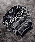 Чоловічий новорічний светр з оленями бордовий без горла вовняний, фото 4