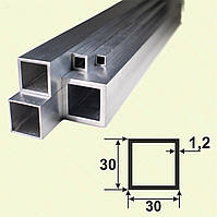 Алюмінієва квадратна труба 3,0 м. 30*30*1,2, Без покриття