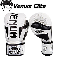 Перчатки боксерские перчатки для бокса Venum Elite Boxing Gloves White Black