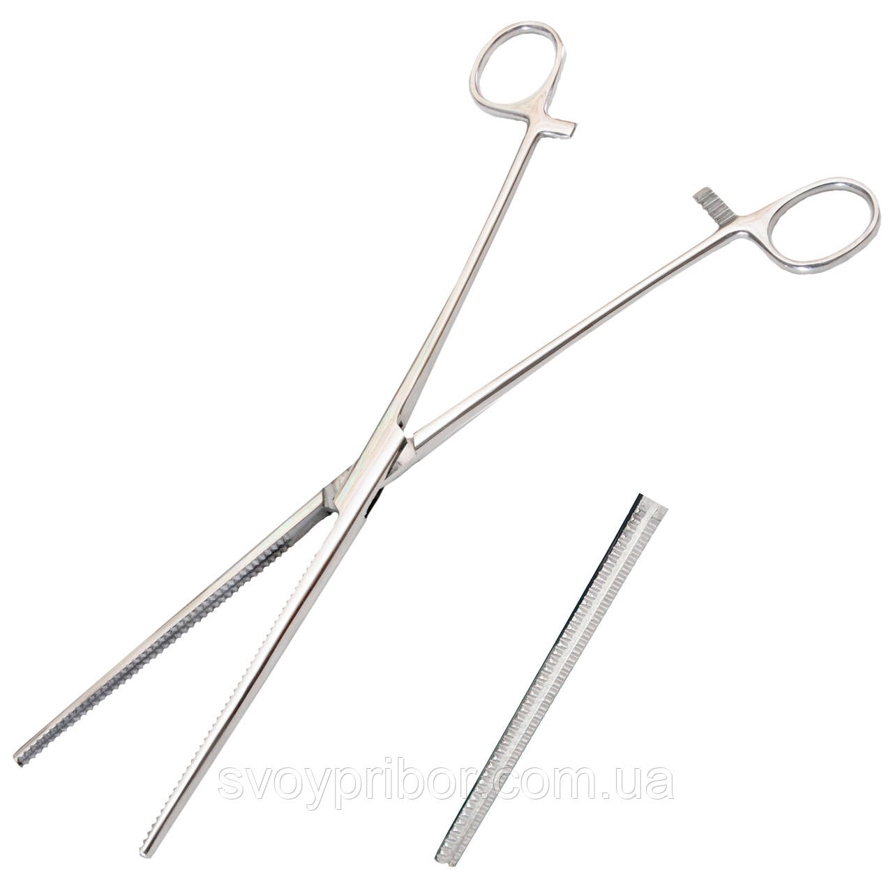 Затискач довгий прямий Mayo-Robson. Довжина 26 см, довжина р.ч. 8,5 см SURGIWELOMED, фото 1