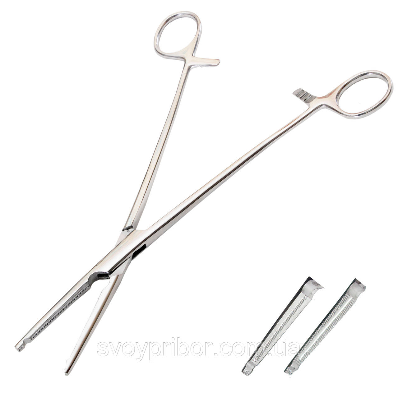 Затискач жорсткий для піхвових операцій прямий Heaney-Ballentine. Довжина 22 см, робоча частина 50 мм SURGIWELOMED, фото 1