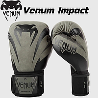 Перчатки боксерские перчатки для бокса Venum Impact Boxing Gloves Khaki Black
