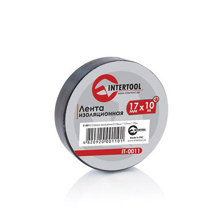 Стрічка ізоляційна 10м чорна - Купити в Харкові, Києві INTERTOOL IT-0011, фото 2