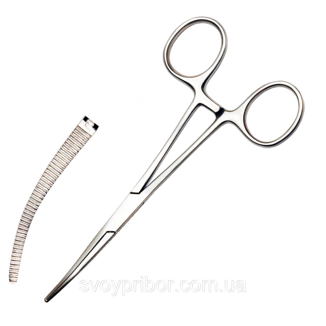 Затискач Більрот тонкий вигнутий за Pean. Довжина 14 см, р.ч. 36 мм SURGIWELOMED, фото 1
